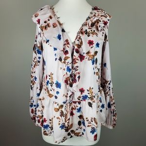 William Rast Floral Cold Shoulder Top